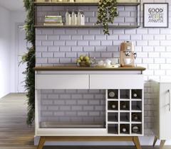 Aparador Bar com Adega 12 Nichos 2 Gavetas Classic Retrô Aparador Bar com Adega 12 Nichos 2 Gavetas Classic Retrô