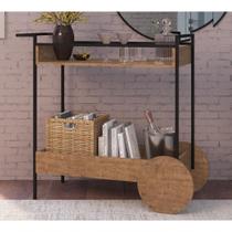 Aparador Bar Com Rodas Vermont Preto Fosco Aparador Bar Com Rodas Vermont Preto Fosco