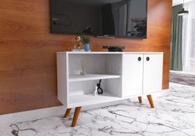 Aparador Branco Retrô Para Sala De Estar 120cm