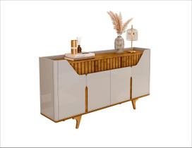 Aparador Buffer Danubio 2 Portas Off White Naturalle MDF Bechara