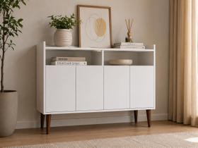 Aparador Buffet 100 cm Branco com Pés Palito Balcão Multiuso Moderno em MDF Aparador Buffet 100 cm Branco com Pés Palito Balcão Multiuso Moderno em MDF