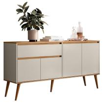 Aparador Buffet 160 Cm 4 Portas Ra2550 Off White Nature Plla Aparador Buffet 160 Cm 4 Portas Ra2550 Off White Nature Plla