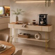 Aparador Buffet 160cm Vivaz Carvalho Cantinho do Café Design Luxo Pés Ferro - Carvalho/off White Aparador Buffet 160cm Vivaz Carvalho Cantinho do Café Design Luxo Pés Ferro - Carvalho/off White