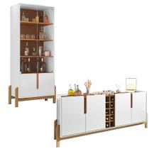 Aparador Buffet 190 Com Cristaleira Lizz Pés Madeira Maciça Aparador Buffet 190 Com Cristaleira Lizz Pés Madeira Maciça