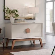 Aparador Buffet 2 Duas Portas Paris Estilo Moderno com Pés e Puxador de Madeira 100% MDF