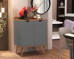 Aparador buffet 2 portas Puxador Cava Onix / Nature - Comprar Moveis de Casa