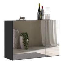 Aparador Buffet 2 Portas Suspenso Vegas V3612 Preto