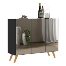 Aparador Buffet 3 Portas Retrô Vegas V1013 Preto/Natural Aparador Buffet 3 Portas Retrô Vegas V1013 Preto/Natural