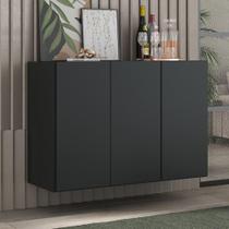 Aparador Buffet 3 Portas Suspenso Veneza Multimóveis MP1008 Preto Aparador Buffet 3 Portas Suspenso Veneza Multimóveis MP1008 Preto