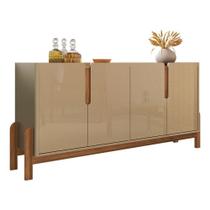 Aparador Buffet 4 Portas Belle 170 Cm Champagne E Cedro Aparador Buffet 4 Portas Belle 170 Cm Champagne E Cedro