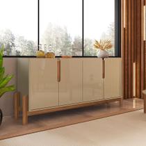 Aparador Buffet 4 Portas Belle 170cm Champagne e Cedro C02 - D'Rossi Aparador Buffet 4 Portas Belle 170cm Champagne e Cedro C02 - D'Rossi