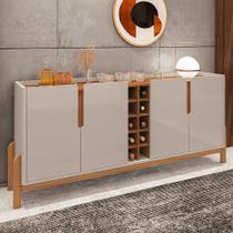 Aparador Buffet 4 Portas Belle 190cm Off White e Cedro com Adega C02 - D'Rossi