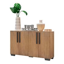 Aparador Buffet 4 Portas Com Pés Quadrados Rustic/preto Aparador Buffet 4 Portas Com Pés Quadrados Rustic/preto