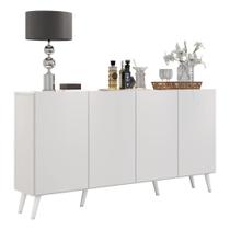 Aparador Buffet 4 Portas com Pés Retrô Branco