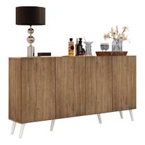 Aparador Buffet 4 Portas com Pés Retrô Rustic/branco Aparador Buffet 4 Portas com Pés Retrô Rustic/branco
