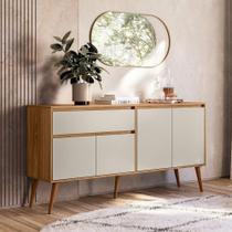 Aparador Buffet 4 Portas E 1 Gaveta 1,60m Ravi Nature Off White - Peternella