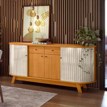 Aparador Buffet 4 Portas Flexíveis 2 Gavetas com Pés Mônaco Madetec Aparador Buffet 4 Portas Flexíveis 2 Gavetas com Pés Mônaco Madetec