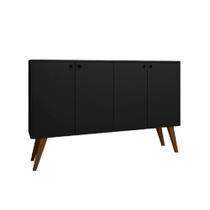 Aparador Buffet 4 Portas Lituania Preto Casa Mobilia