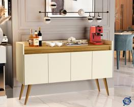 Aparador Buffet 4 Portas Lux wood Prime Pés Palito cores - Comprar Moveis em casa