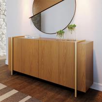 Aparador Buffet 4 Portas Oliwia 160cm Sala Jantar Freijó/Dourado C04 - D'Rossi