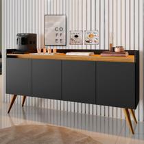 Aparador Buffet 4 Portas Preto Mel Gold Primus