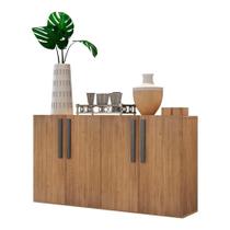 Aparador Buffet 4 Portas Suspenso Viena Rustic/preto