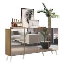 Aparador Buffet 4 Portas Suspenso Viena V3605 Grafite/Preto