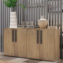 Aparador Buffet 4 portas Viena Multimóveis Rustic/Preto Aparador Buffet 4 portas Viena Multimóveis Rustic/Preto