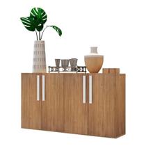 Aparador Buffet 4 Portas Viena V3604 Rustic/Branco Rustic/Branco