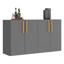 Aparador Buffet 4 Portas Viena V3606 Grafite/Natural