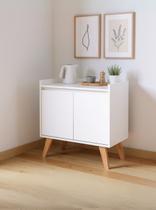Aparador Buffet 60cm Retro Mdf Branco Madri - On Móveis