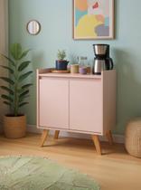 Aparador Buffet 60cm Retro Mdf Rosa Madri - On Móveis