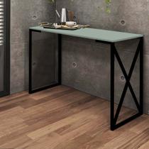 Aparador Buffet 90cm Bex Industrial Office Cantinho do Café Ferro Preto MDF Verde Oliva - Ahz Móveis