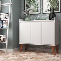 Aparador Buffet 90cm Retro Mdf Branco Madri - On Móveis