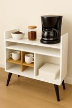 Aparador Buffet Adega Cantinho do Café Nicho Para Garrafas Off White Freijó Zeus