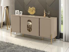 Aparador Buffet Apollo para Sala com Portas de Vidro e LED