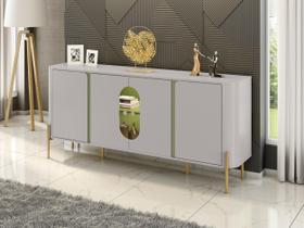 Aparador Buffet Apollo para Sala com Portas de Vidro e LED