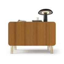 Aparador Buffet Armário Multiuso Sala Jantar Café Cozinha Escritório Área Gourmet 2 Portas 2 Prateleiras Pés Em Aço Benvenuto