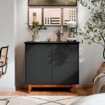Aparador buffet balcão 2 com gaveta portas preto