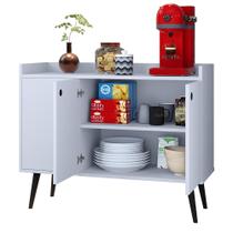 Aparador Buffet Balcão Compacto 90 cm Multiuso Decoração Sala Jantar Estar Escritório Wood New- Branco - RPM Móveis