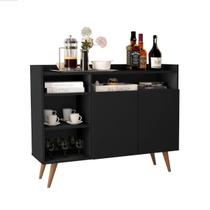 Aparador Buffet Balcão Quatro Nichos Pés Em Madeira MDP Celta - Giga Móveis