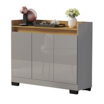 Aparador Buffet Balcão Real 3 Portas escritório cozinha sala cantinho do café ONIX MEL