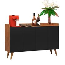 Aparador Buffet Balcão VENEZA Retrô Pés Palito madeira 4 Portas Freijó ENVIA SOMENTE 01 UN