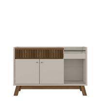 Aparador Buffet Bar 0,87 x 1,33 com 2 Portas 1 Gaveta Metz Freijo/Off white - EdeCasaMoveis