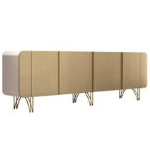 Aparador Buffet Bar Para Sala 04 Portas 220 Cm Santiago B01 Off White Champagne Aparador Buffet Bar Para Sala 04 Portas 220 Cm Santiago B01 Off White Champagne