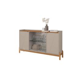 Aparador Buffet Bari Com 2 Portas E Pés De Madeira Maciça - 2 Cores Aparador Buffet Bari Com 2 Portas E Pés De Madeira Maciça - 2 Cores