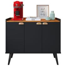 Aparador Buffet Café Cozinha Sala 3 Portas Prateleira Organizadora Puxador Concha Retrô Truzzi