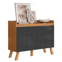 Aparador Buffet Cannes Moderno 4 Portas MDP 108CM Grafite Abmaza