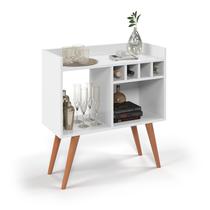 Aparador Buffet Cantinho Café Escritório Retro Modelo RUBI Pés Palito Chanfrado Branco
