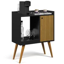 Aparador Buffet Cantinho Café Retro 1 Porta Modelo Linus Com Nichos